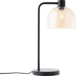 Brilliant Lampada Da Tavolo Casto Vetro Metallo Nero Beige | 190mm - Adatto per 1x E27