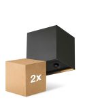 Pacco doppio D'Lite Luce Da Parete Elingen Aluminium Nero 2.9W 170lm - 830 Luce Calda -  | IP65 - Alimentazione A Batteria - Sensore Di Luce