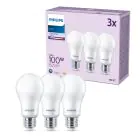 Confezione Multipack 3x Philips Bulbo LED E27 Pera Ghiaccio 13W 1521lm - 840 Bianco Freddo